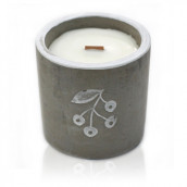 Concrete Wooden Candle - Med Pot - Berries - Juniper & Sweet Gin - Click Image to Close